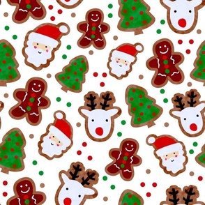 Large Scale Christmas Cookies Holiday Baking Xmas Tree Reindeer Santa Claus Gingerbread Man