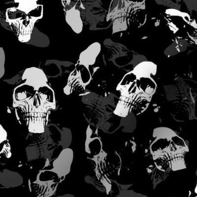 Skulls in grey, XL, 18"