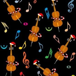 Christmas Cello Color Notes Black