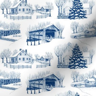 Country Christmas 8x4 Blue