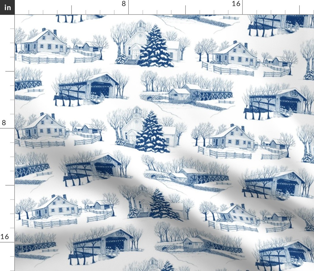 Country Christmas 12x6 Blue