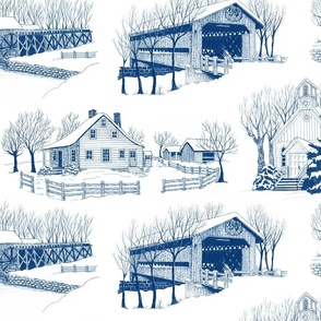 Country Christmas 24x12 Blue