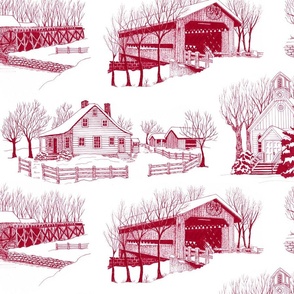 Country Christmas 24x12 Red
