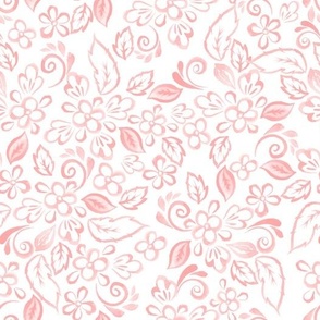 Pink Floral Watercolor seamless pattern