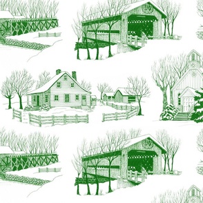 Country Christmas 24x12 Green