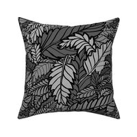 Leaves in black and grey