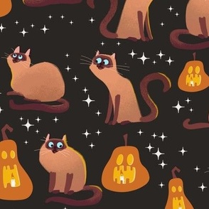 halloween kitties and pumpkins