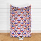 Reinvented Damask Pattern - Retro Summer Girl/ Medium Scale