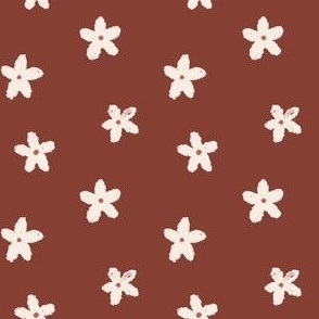 Small hand drawn flowers in Dark brown