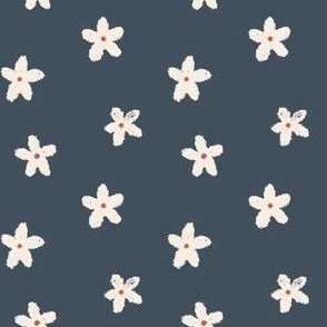 Small hand drawn flowers in Pale blue