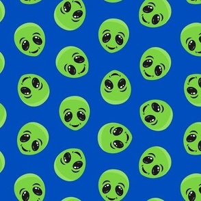 cute aliens - extraterrestrial - ET - UFO - blue - LAD21