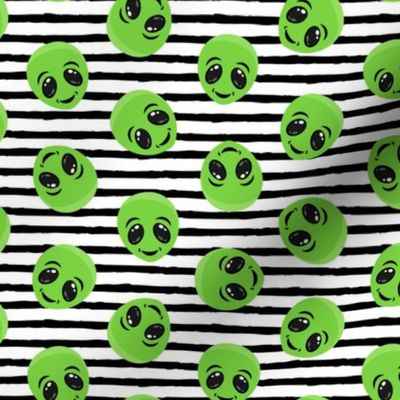 cute aliens - extraterrestrial - ET - UFO - black stripes  - LAD21