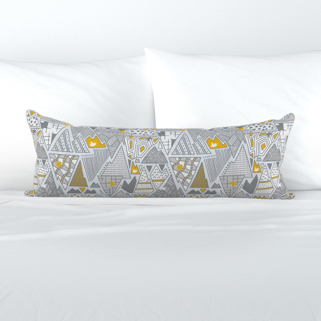 Mountain Melodies - Grey | Yellow | medium scale ©designsbyroochita