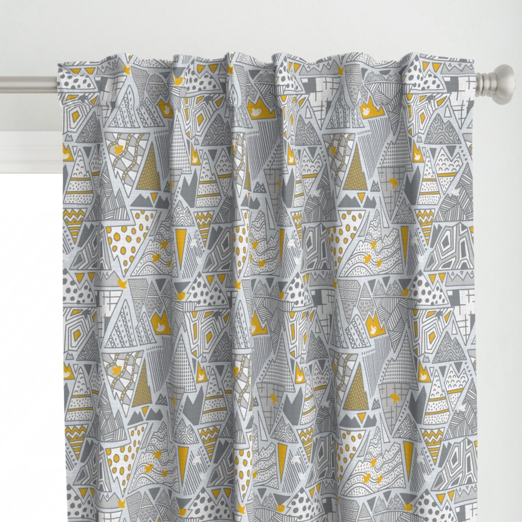 Mountain Melodies - Grey | Yellow | medium scale ©designsbyroochita