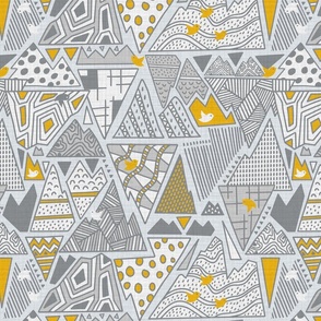 Mountain Melodies - Grey | Yellow | medium scale ©designsbyroochita