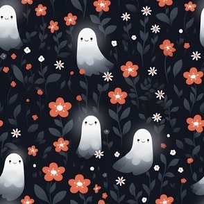 Ghosts halloween flowers