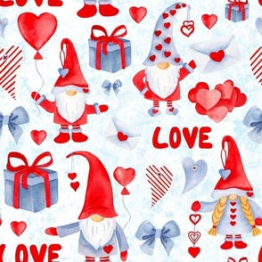 Large Scale Valentine Love Gnomes Blue and Red