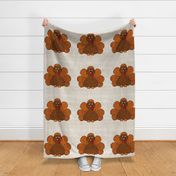 18x18 Pillow Sham Front Fat Quarter Size Makes 18" Square Cushion Cover Fall Thanksgiving Turkey