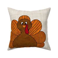 18x18 Pillow Sham Front Fat Quarter Size Makes 18" Square Cushion Cover Fall Thanksgiving Turkey