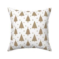 Bigger Scale Scandi Winter Christmas Trees in Gold Tan Beige Minimalist Holiday Forest Pines
