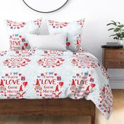 18x18 Pillow Sham Front Fat Quarter Size Makes 18" Square Cushion Cover Choose Love Gnome Matter What Valentine Heart Gnomies