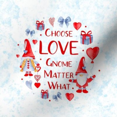 Swatch 8x8 Square Fits 6" Hoop for Embroidery or Wall Art DIY Pattern Kit Template Quilt Square Choose Love Gnome Matter What Valentine Heart Gnomies