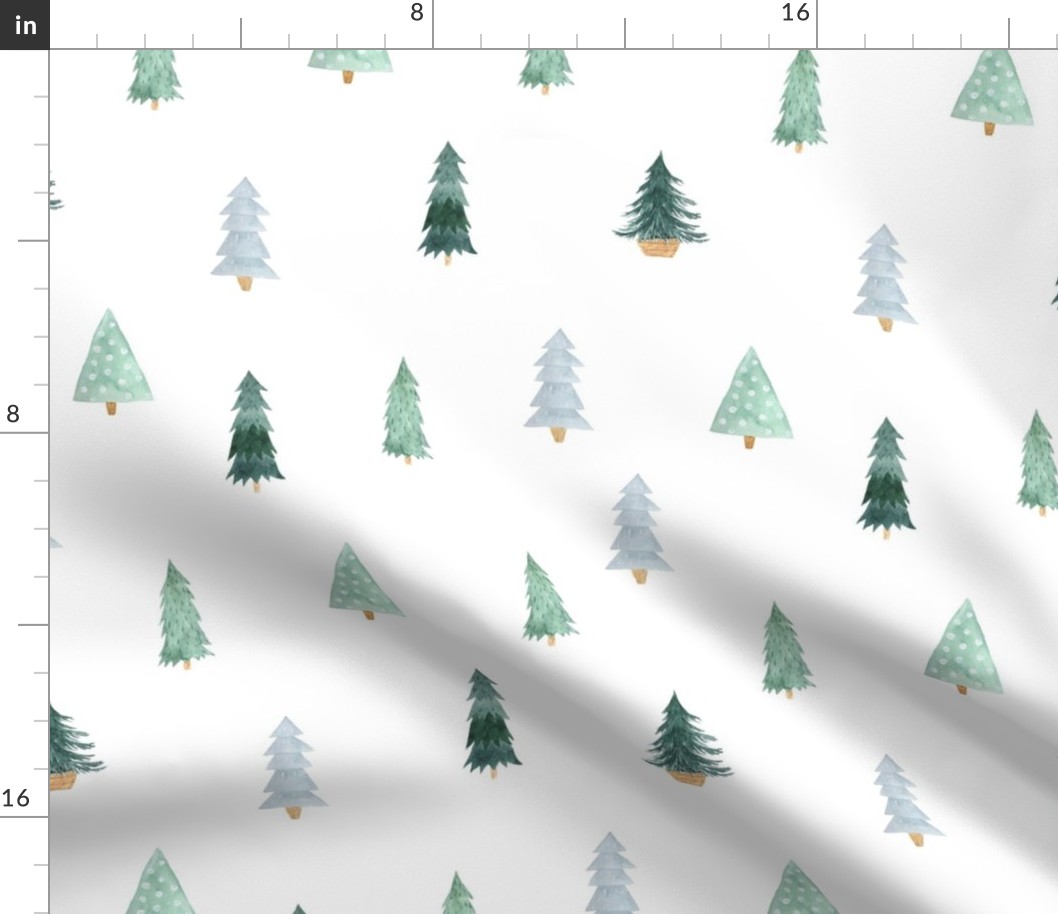 Bigger Scale Sparse Scandi Winter Forest Christmas Pine Holiday Trees