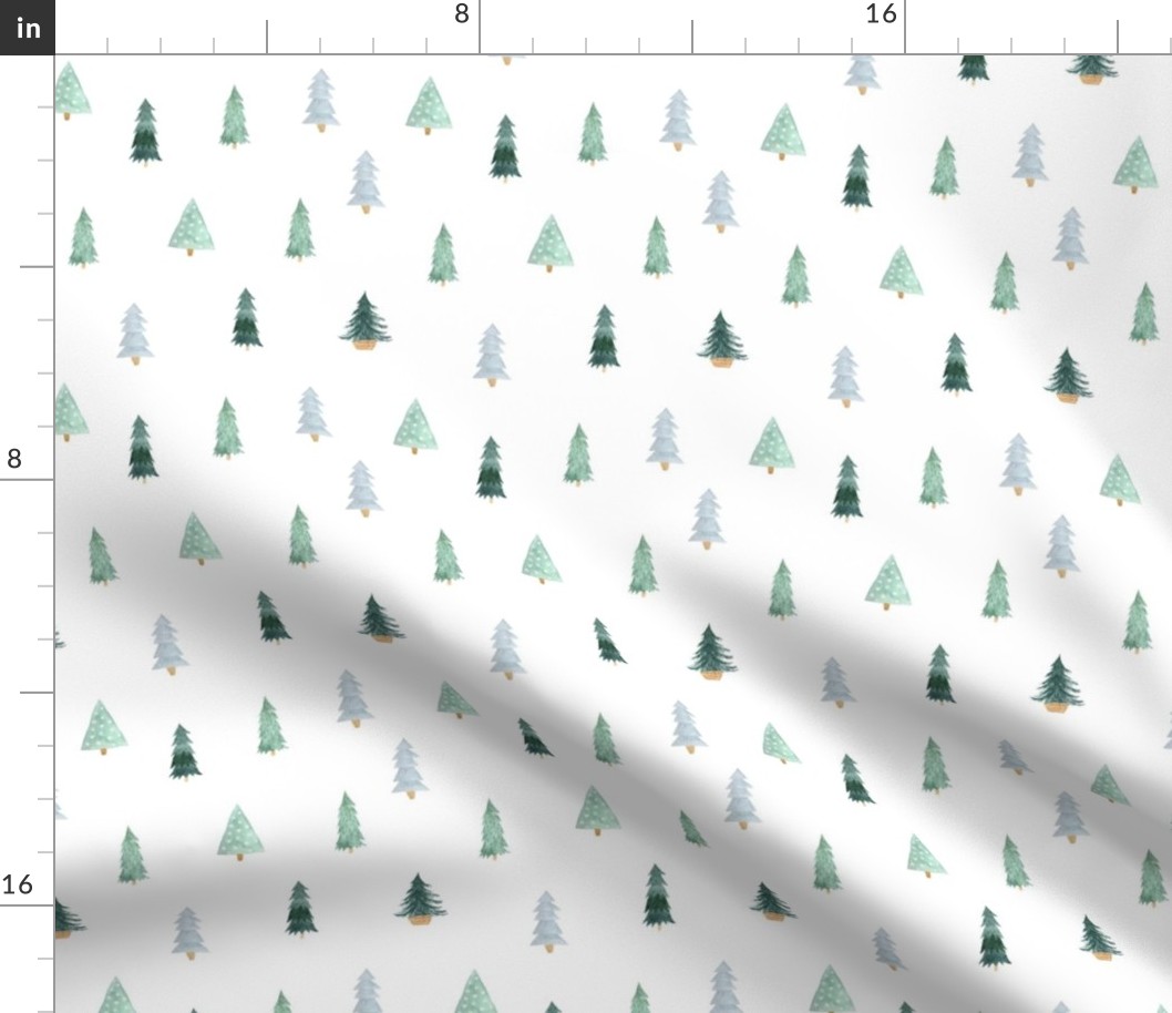 Smaller Scale Sparse Scandi Winter Forest Christmas Pine Holiday Trees