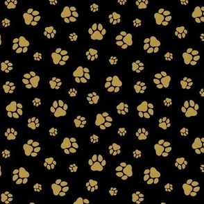 Paw Prints Black and Vegas Gold