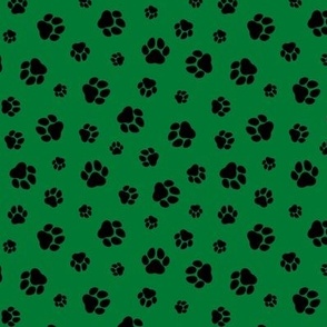 Paw Prints Kelly Green and Black