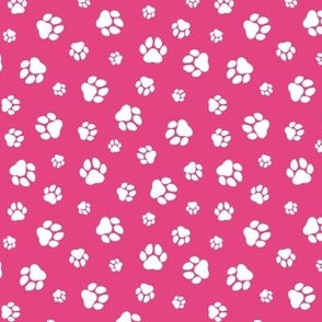 Paw Prints Pink and White
