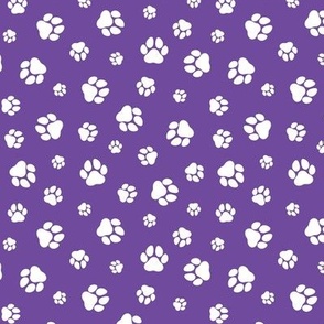 Paw Prints Purple and White