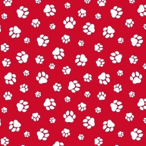 Paw Prints Red and White