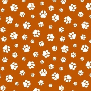 Paw Prints Texas Orange and White