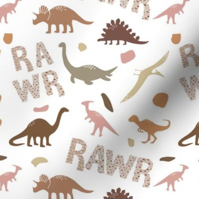 Medium Scale RAWR Dinosaurs Neutral Boho Nursery Coordinate