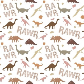 Medium Scale RAWR Dinosaurs Neutral Boho Nursery Coordinate