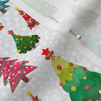 Medium Scale Bright Colorful Christmas Tree Forest