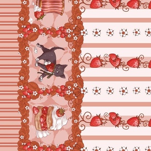 Kitten Tea Party, Lolita Strawberry Thief in Pink
