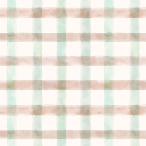 Watercolor Fall Plaid (mint-bronze) 12"