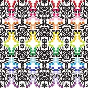 rainbow flower chain block print