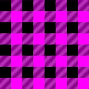 Hotpink Black Buffalo Plaid 1"