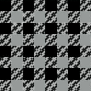 Gray Black Buffalo Plaid 1"