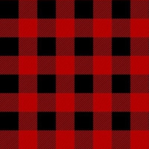 Red Black Buffalo Plaid 1"