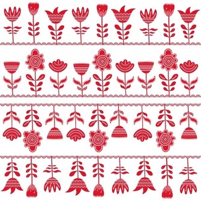 Bigger Scale Scandi Flowers Red and White Christmas Holidays
