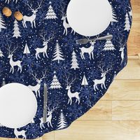 Blue Woodland Christmas Deer