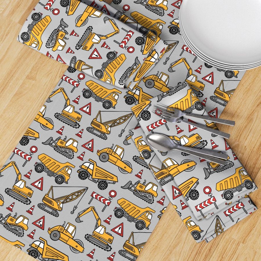 Construction Cars / Light Grey / Large Scale