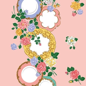 Rococo Plates Border Print (Blossom)