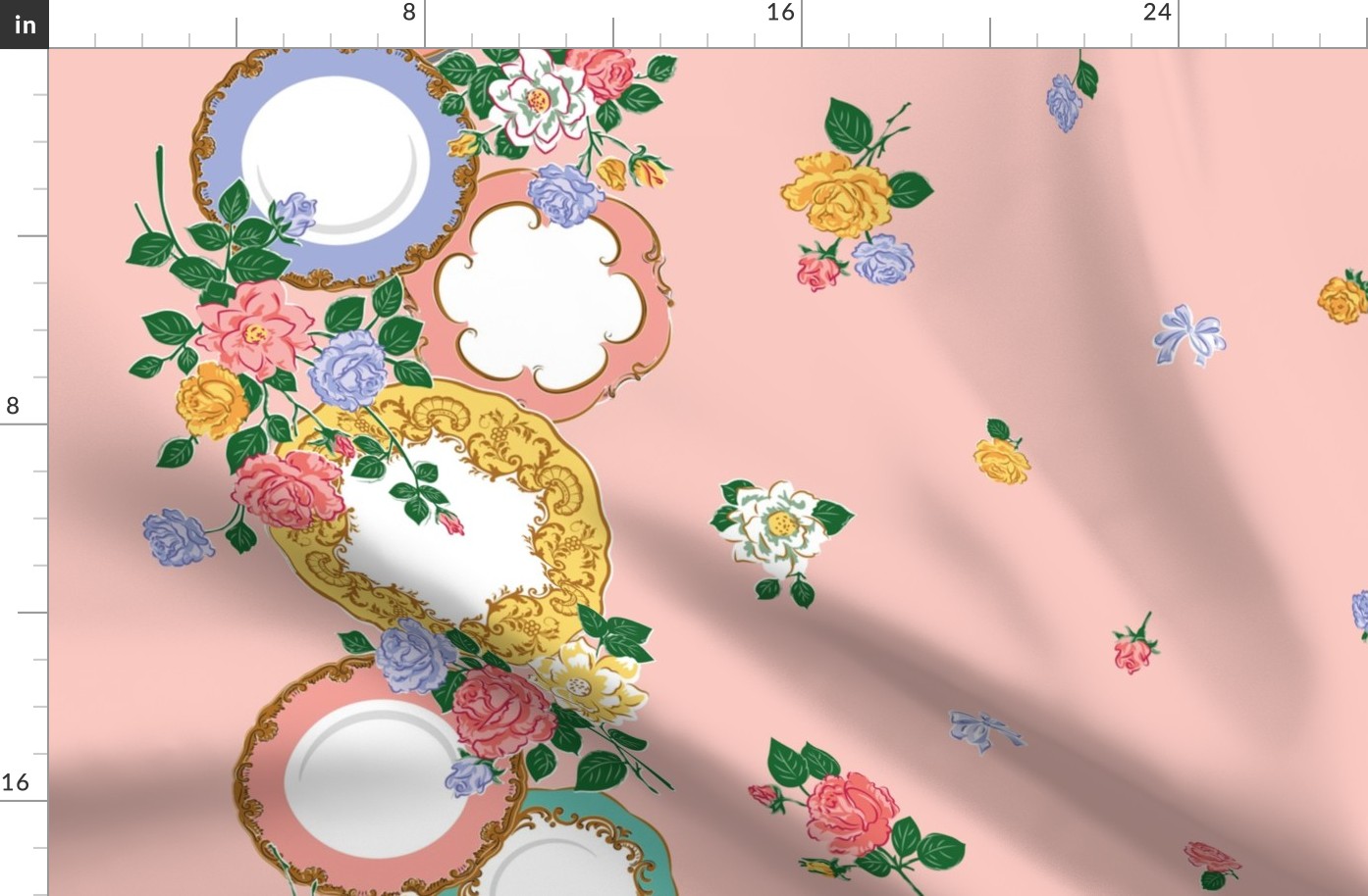 Rococo Plates Border Print (Blossom)