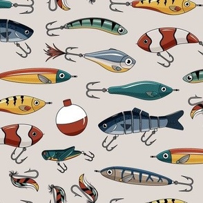 Bass Fish Lures Fabric, Wallpaper and Home Decor