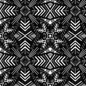 Snowflakes - deconstructed - black and white